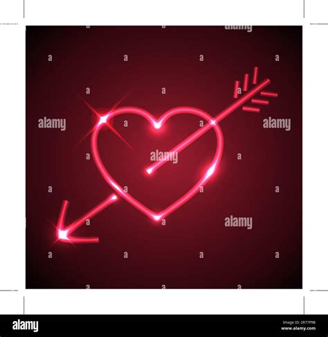 Red Heart Pierced By The Arrow Stock Vector Image Art Alamy