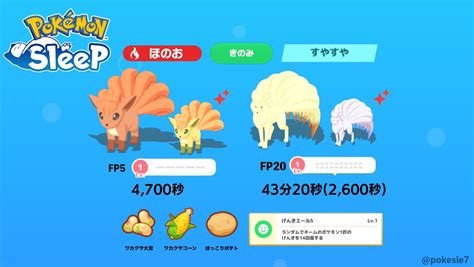 【ポケモンスリープ】ロコン・キュウコン性能を解説！厳選のおすすめ性格・サブスキル ポケモンスイッチ攻略press