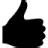 Black thumbs up icon - Free black hand icons