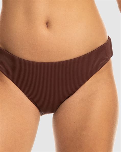 Roxy Womens Roxy Love The Comber Bikini Bottoms Bitter Chocolate