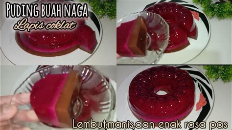 Resep Puding Buah Naga Lapis Coklat Bikinnya Mudah Dan Simple