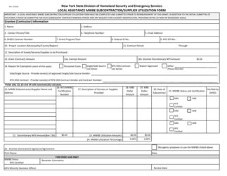 New York Local Assistance Mwbe Subcontractor Supplier Utilization Form