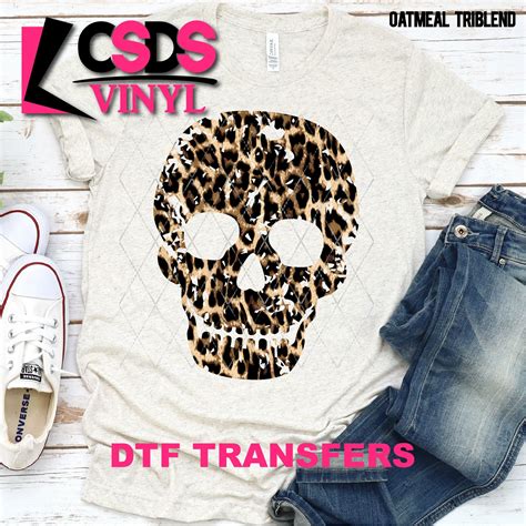 Dtf Transfer Dtf000252 Leopard Skull Csds Vinyl