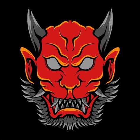 Premium Vector Vector Hannya Mask Illustration Art