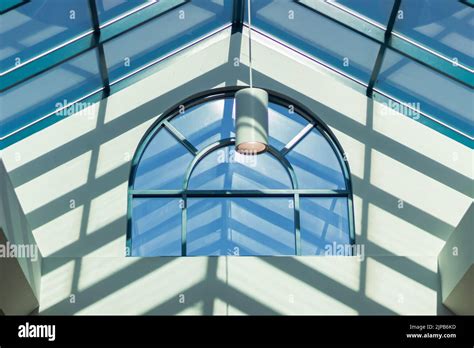 Modern Loft Interior Design Sun Rays And Big Arch Window Skylight