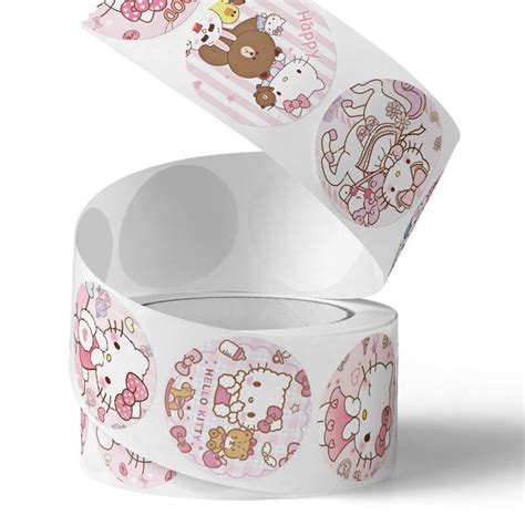 Cute Kuromi My Melody Stickers Roll Kawaii Sanrio Sealing Labels