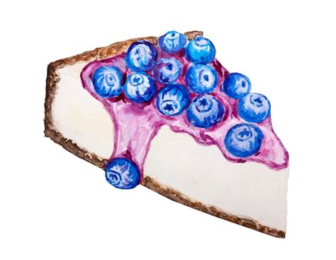 Premium Vector Watercolor Blueberry Cheesecake