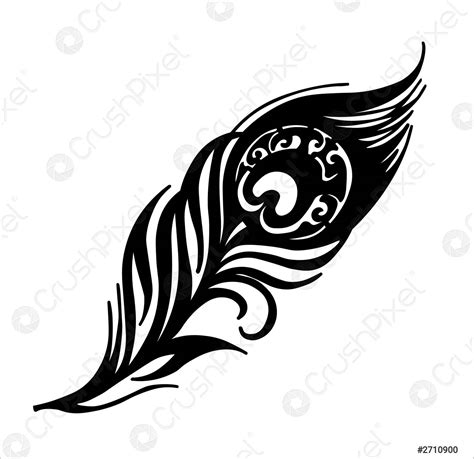 Peacock Feather Vector Firebir Feather Forged Element Isolated Over White Stock Vector 2710900