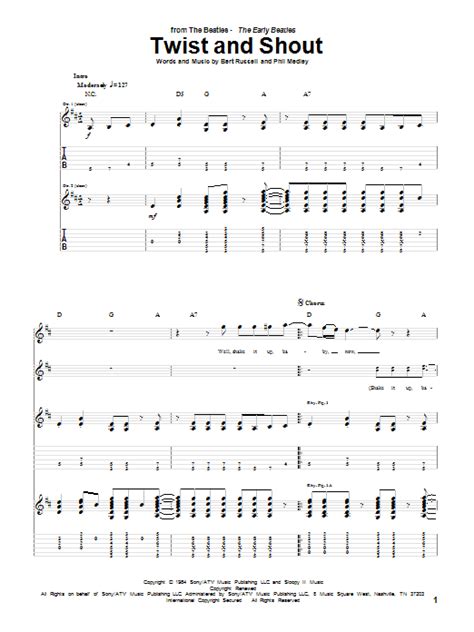 The Beatles Twist And Shout Guitar Tab