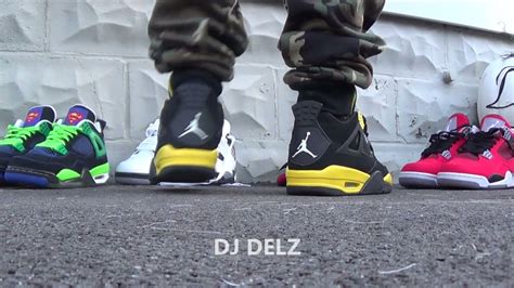 Air Jordan 4 Thunder Retro Sneaker On Feet Youtube