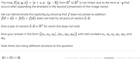 Solved The Map F [x Y Z] [x Z X⋅ Y−3 ] From R3 To R2 Is