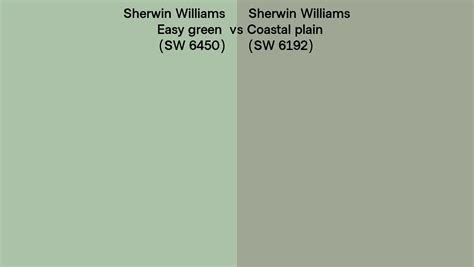 Sherwin Williams Easy Green Vs Coastal Plain Side By Side Comparison