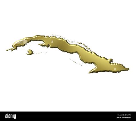 Cuba Golden Mapa 3d Fotografía De Stock Alamy