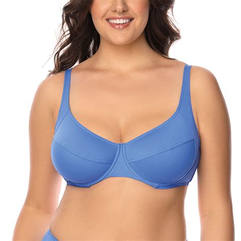 Vivisence Bikini BH Dame Bademode Soft Cups Musterlos 3216 Hellblau