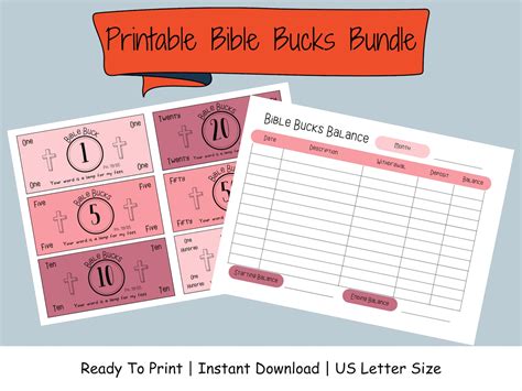 Instant Download Printable Bible Bucks Sunday School Teachers Bible