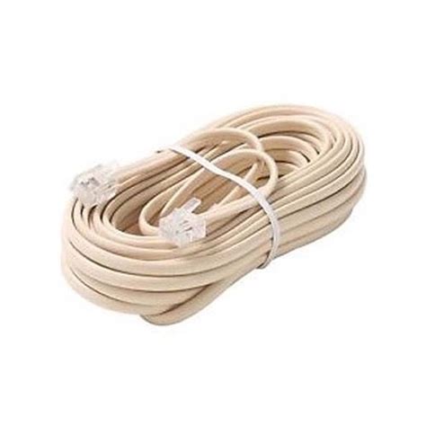 Steren 304 050iv 50 Ft Phone Cord Ivory 4 Conductor Line With Rj11 Plugs Each End Modular Telephone