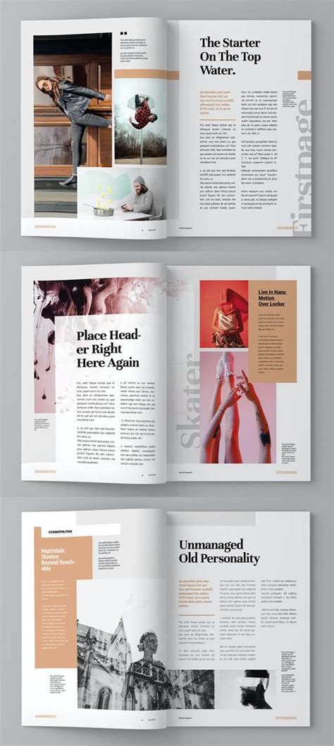 An Open Magazine Is Shown In Three Different Sections With The Pages