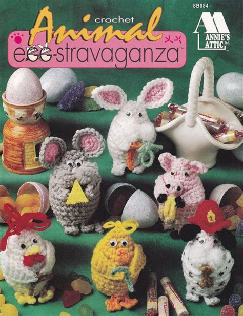 Annies Attic Crochet Animal Egg Stravaganza Pattern Leaflet 8b084