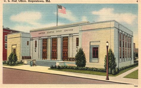 Vintage Postcard 1920s Views Of U S Post Office Hagerstown Maryland