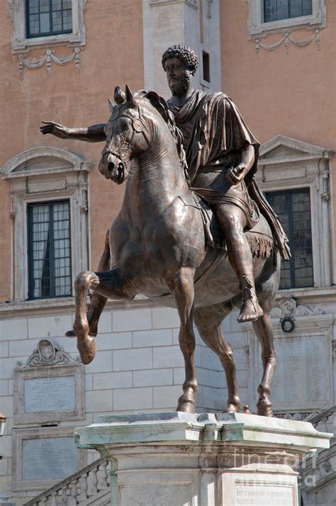 Palazzo Senatorio Bronze Equestrian Statue Of Emporer Marcus Aurelius