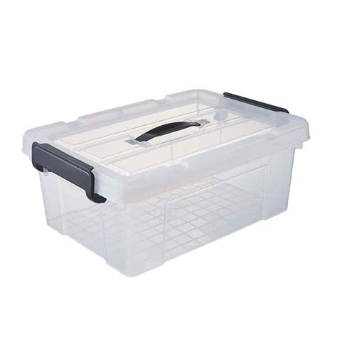 12L clear plastic containers, clear storage box with handle - plastic ...