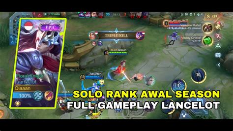 Solo Rank Awal Season Epical Glory Mah Bebas Full Gameplay Lancelot