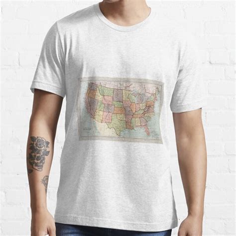 Vintage Map Of The United States 1887 T Shirt For Sale By Bravuramedia Redbubble United