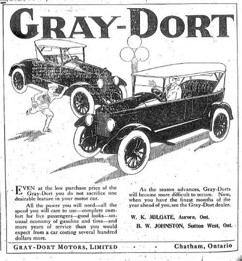 Gray Dort Motors Was A Canadian Automobile Manufacturer In Chatham