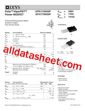 Ixfx N P Datasheet Pdf Ixys Corporation