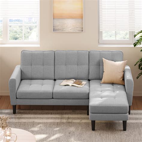 Lofka Modern Sleeper Convertible Sectional Sofa Bed L Shaped Couch