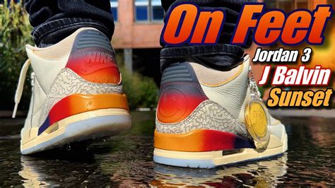 J Balvin Jordan 3 Sunset On Feet 4K YouTube