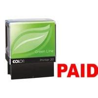 Shop Colop Colop Green Line P20 Self Inking Word Stamp PAID 35x12mm Red