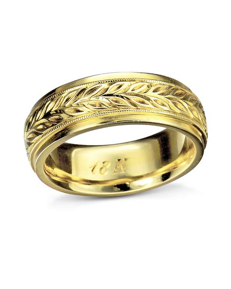 Engraved Yellow Gold Wedding Band – Turgeon Raine