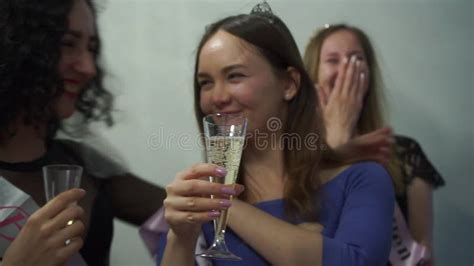 A Group Of Drunk Girls Drinking Champagne At A Club Party Stock Video Video Of Crazy Beer