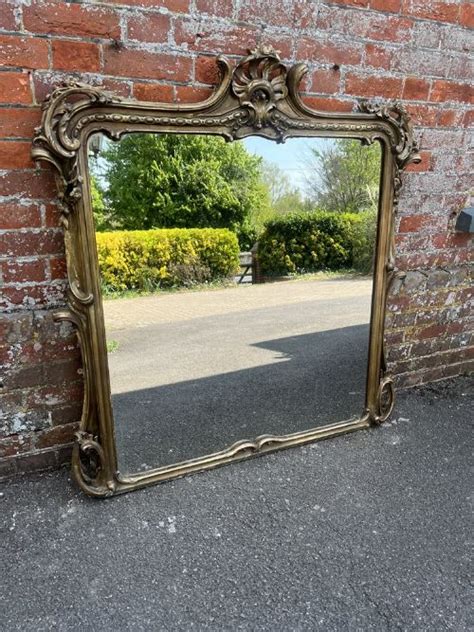 An Exceptional Large Antique English 19th Century Carved Wood Gesso