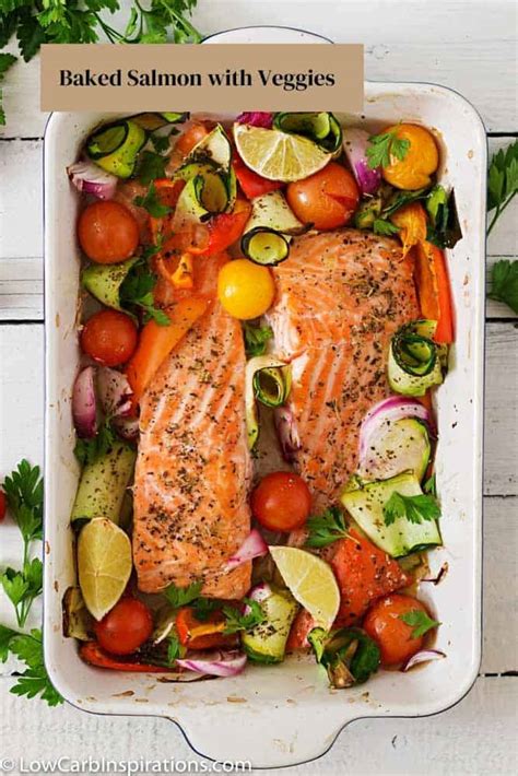 Easy Baked Salmon And Veggies Low Carb Inspirations