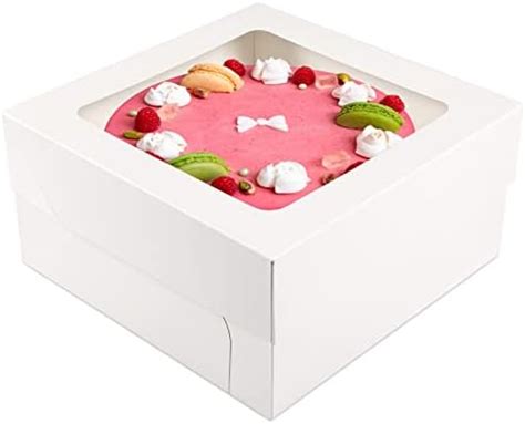 Moretoes Pcs Inch Cake Boxes With Window X X Inches White