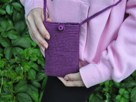 Pochette De T L Phone Cellulaire Crochet Sac Mod Le Support Etsy