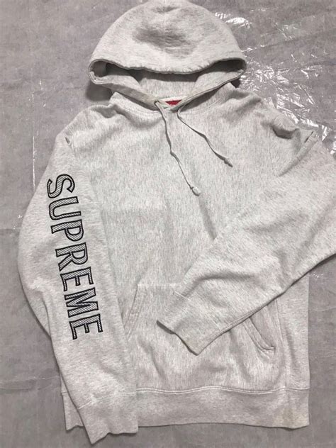 Yahooオークション Supreme Sleeve Embroidery Hooded Sweatshirt