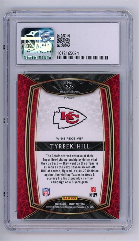 Panini Select Tyreek Hill Club Level Disco Prizm Csg Gem Mint