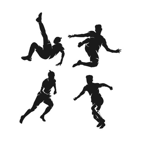 Vector De Logotipo De Silueta De Jugador De F Tbol Vector Premium