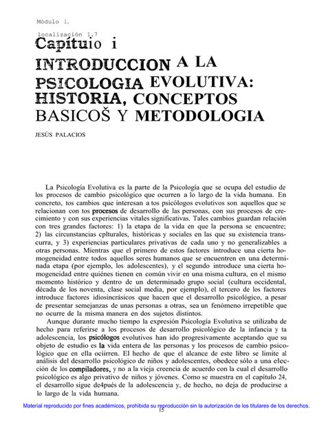 Introducción a la Psicología evolutiva