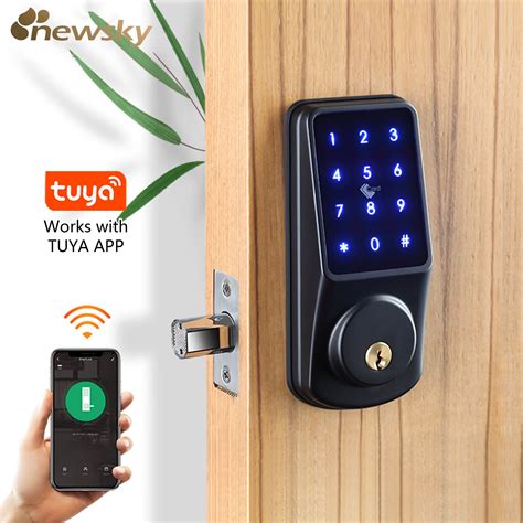 Small Cerraduras WiFi Keyless Remote Control Single Cylinder Deadbolt