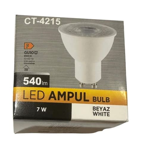 Cata CT 4215 7W 6500K Beyaz Işık GU10 Duylu Spot Led Ampul 8 Adet