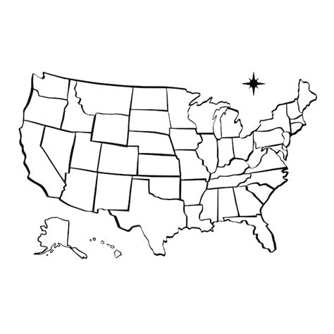 Usa Outline With States Winna Kamillah