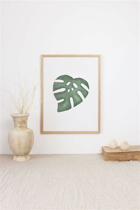 Monstera Leaf Printable Tropical Leaf Printable Tropical Etsy Etsy Art Prints Modern