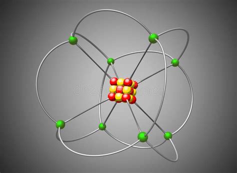 Atom Nuclear Model. Abstract Atom Structure, Illustration Stock ...