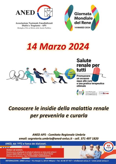 Giornata Mondiale Del Rene 14 Marzo 2024 Villaggio Solidale