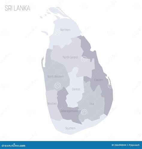 Sri Lanka Political Map Of Administrative Divisions Cartoon Vector