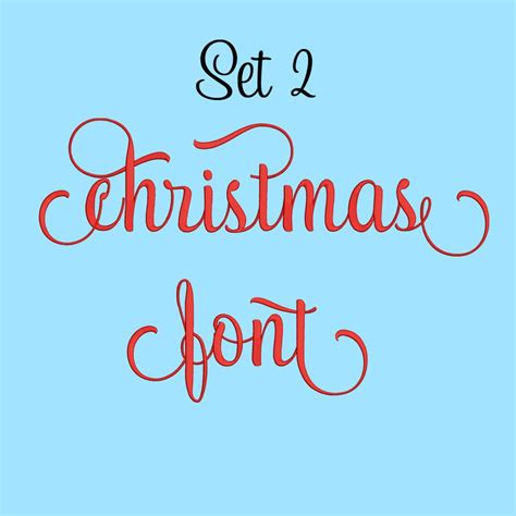 5 Size Christmas Font Embroidery Fonts Set 2 8 Formats Embroidery ...